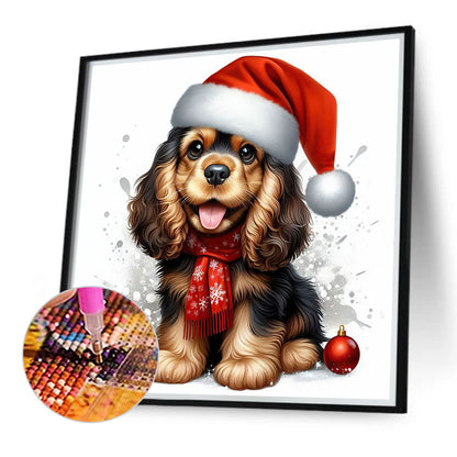 Christmas Puppy - Full Round Drill Diamond Painting 30*30CM