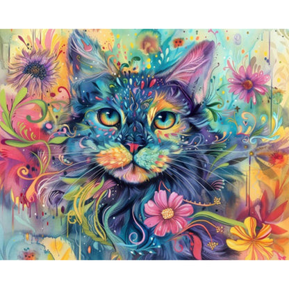 Colorful Cat - Full Square Drill Diamond Painting 50*40CM