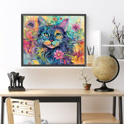 Colorful Cat - Full Square Drill Diamond Painting 50*40CM