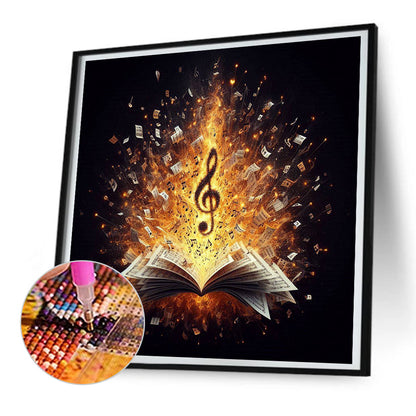 Musical Notes Book - Full Round Drill Diamond Painting 30*30CM