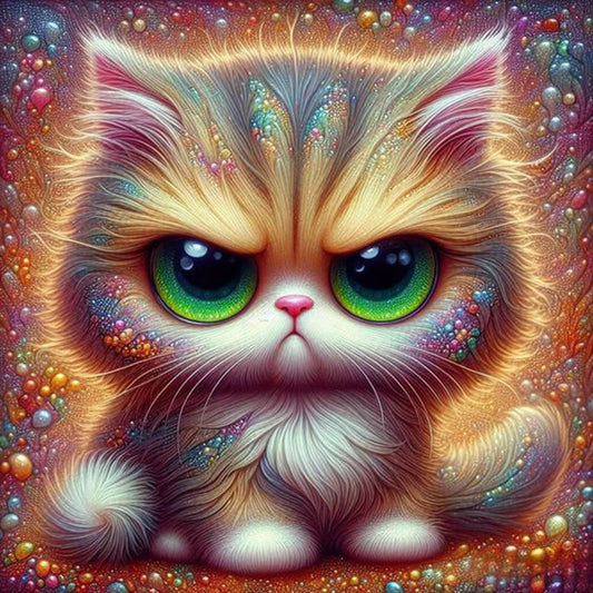 Big Eyed Cat - Full Round Drill Diamond Painting 30*30CM