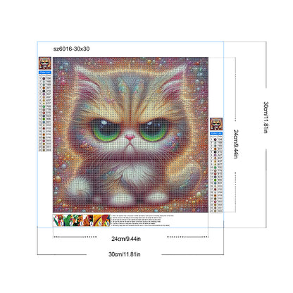 Big Eyed Cat - Full Round Drill Diamond Painting 30*30CM