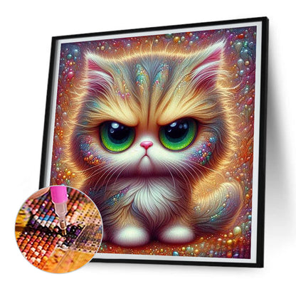 Big Eyed Cat - Full Round Drill Diamond Painting 30*30CM