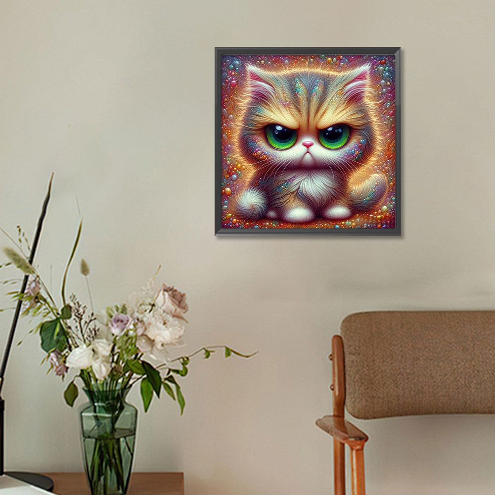 Big Eyed Cat - Full Round Drill Diamond Painting 30*30CM