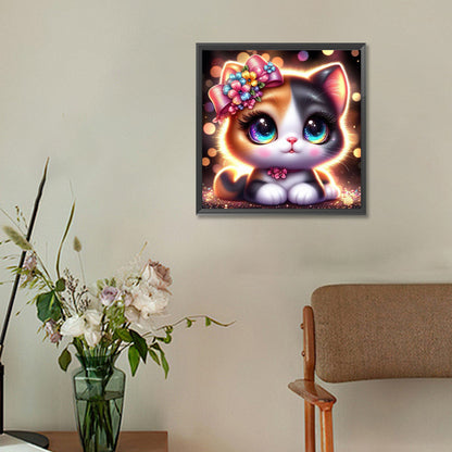 Big Eyed Cat - Full Round Drill Diamond Painting 30*30CM