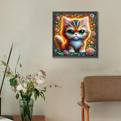 Big Eyed Cat - Full Round Drill Diamond Painting 30*30CM