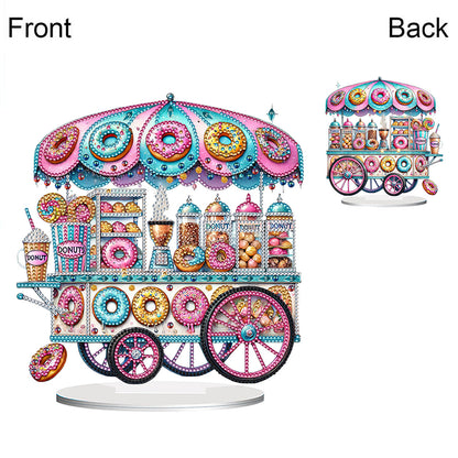 Acrylic Special Shape Donut Cart Diamond Painting Desktop Ornaments for Beginner