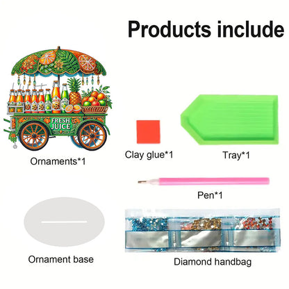 Acrylic Special Shape Soda Cart Diamond Painting Desktop Ornaments for Beginners