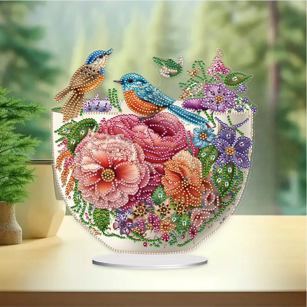 Acrylic Special Shape Artistic Vase Desktop Diamond Painting Ornaments