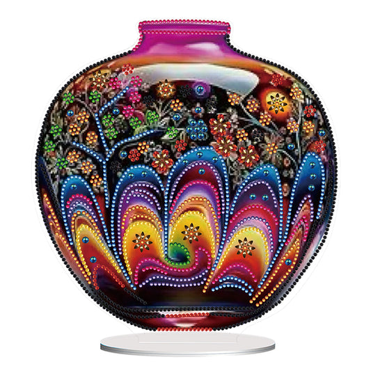 Acrylic Special Shape Artistic Vase Desktop Diamond Painting Ornaments