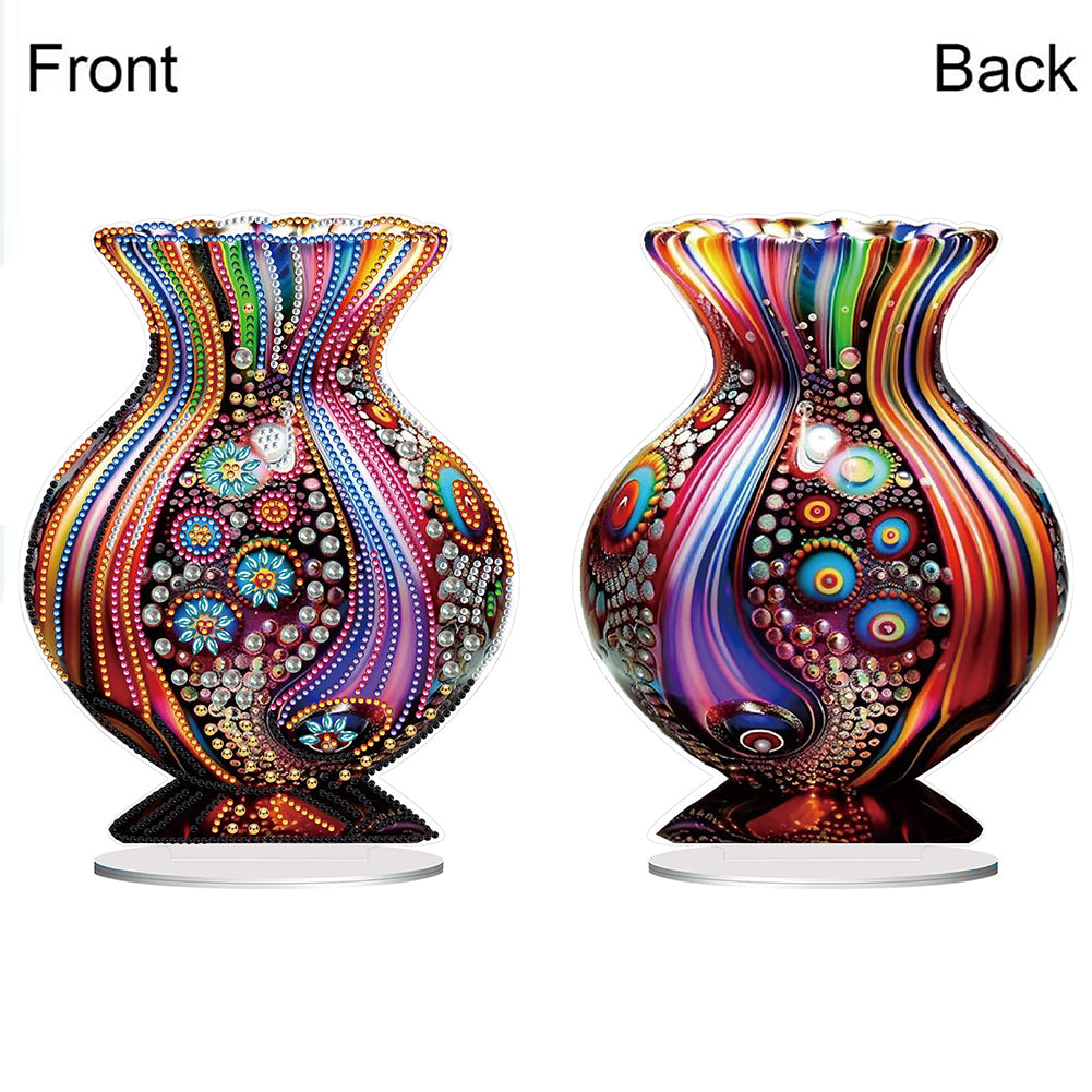 Acrylic Special Shape Artistic Vase Desktop Diamond Painting Ornaments