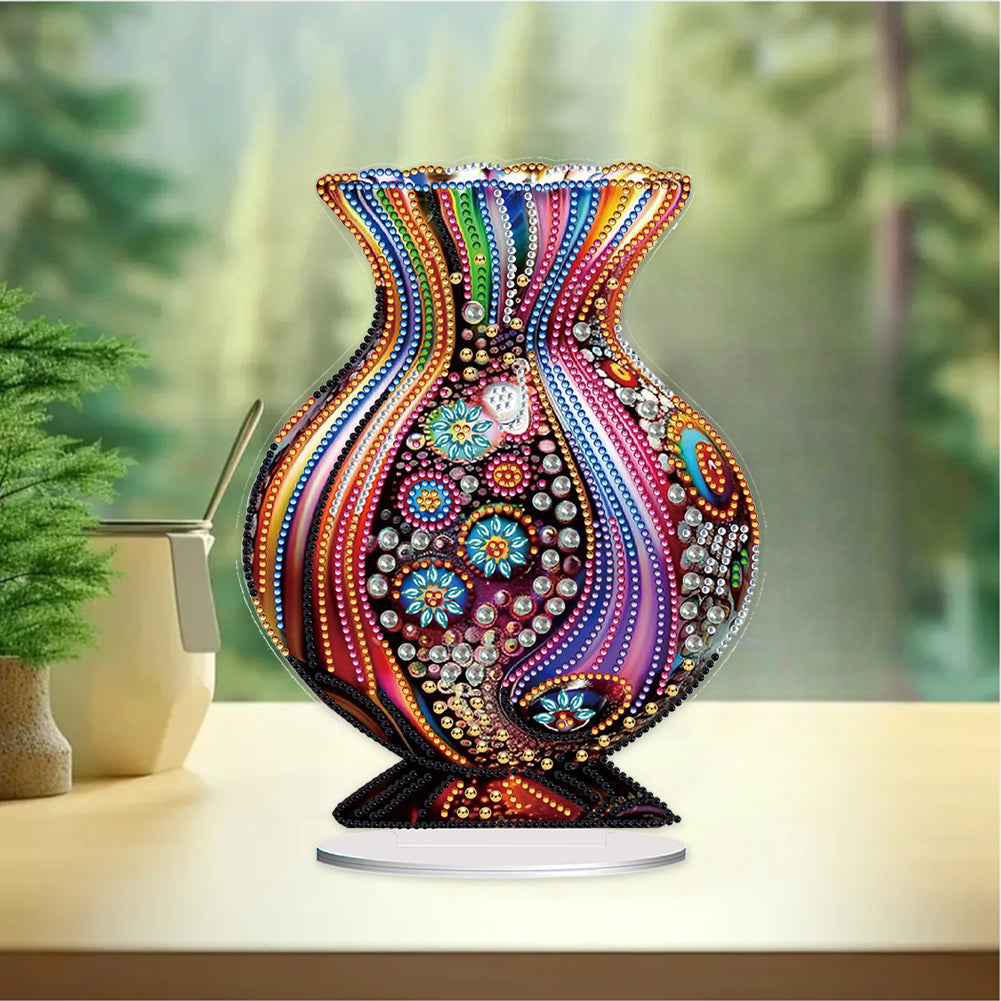 Acrylic Special Shape Artistic Vase Desktop Diamond Painting Ornaments