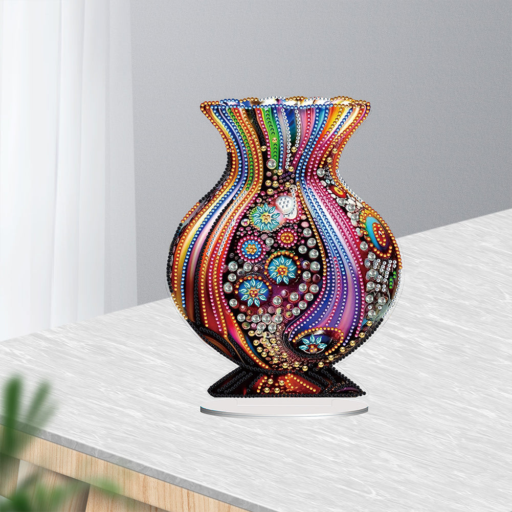 Acrylic Special Shape Artistic Vase Desktop Diamond Painting Ornaments