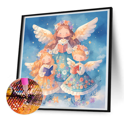 Three Angel Little Girls - Full Round Drill Diamond Painting 30*30CM