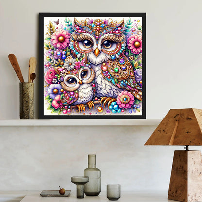 Pearl Double Owl - Full Round Drill Diamond Painting 40*40CM