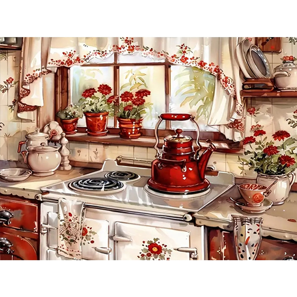 Warm Kitchen - Full Round Drill Diamond Painting 40*30CM