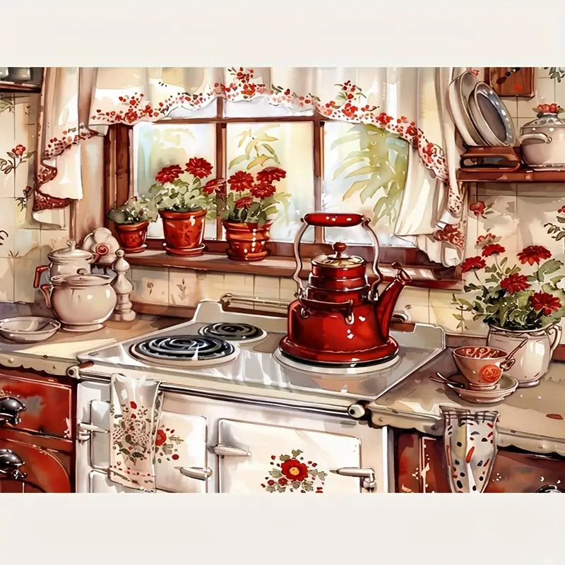 Warm Kitchen - Full Round Drill Diamond Painting 40*30CM