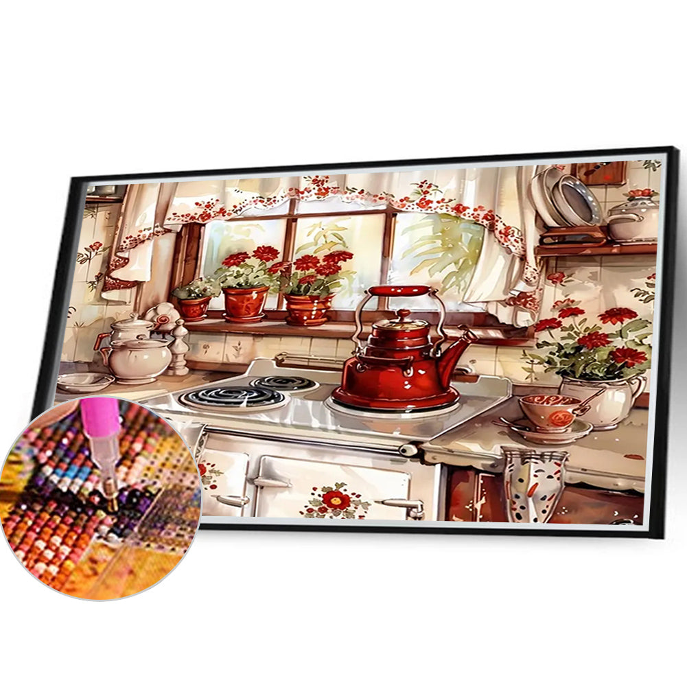 Warm Kitchen - Full Round Drill Diamond Painting 40*30CM