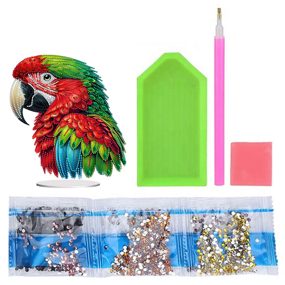 Acrylic Special Shape Parrot Diamond Painting Desktop Ornament for Beginners