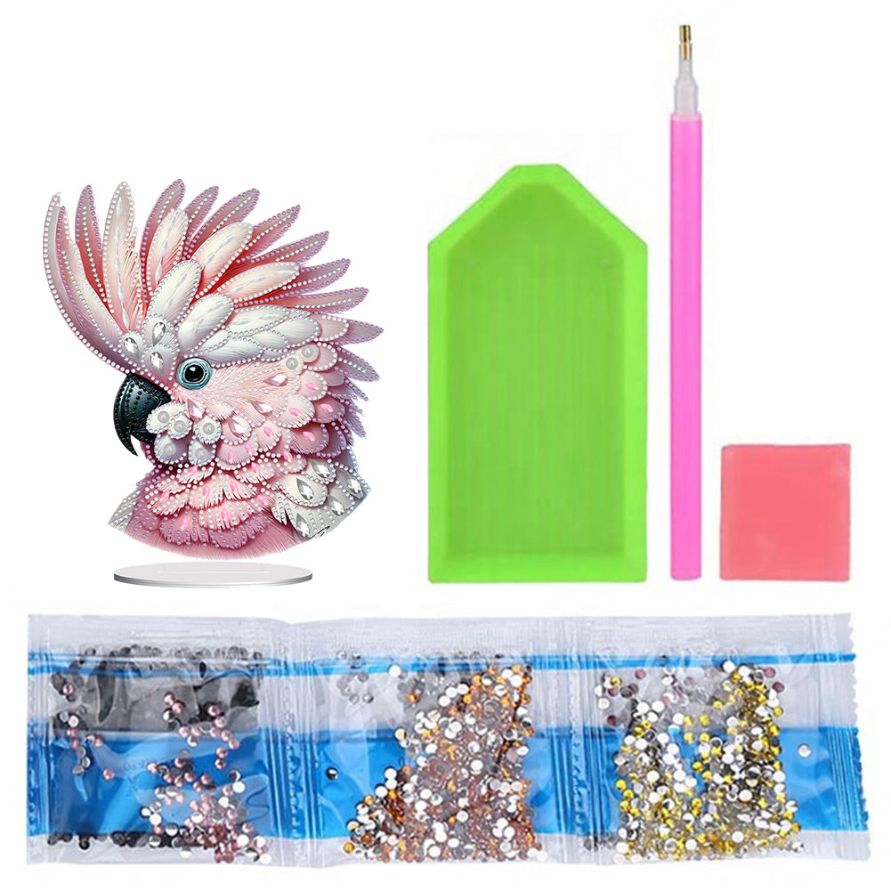 Acrylic Special Shape Parrot Diamond Painting Desktop Ornament for Beginners