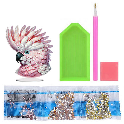 Acrylic Special Shape Parrot Diamond Painting Desktop Ornament for Beginners