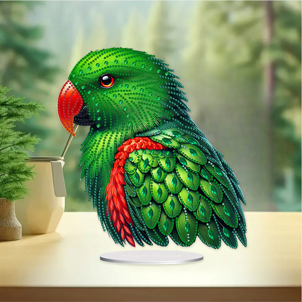 Acrylic Special Shape Parrot Diamond Painting Desktop Ornament for Beginners