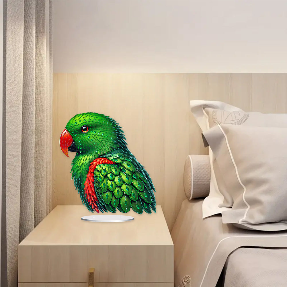 Acrylic Special Shape Parrot Diamond Painting Desktop Ornament for Beginners