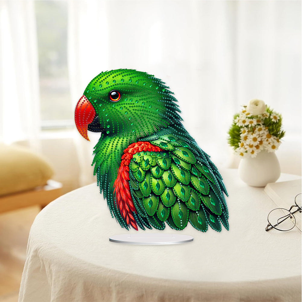 Acrylic Special Shape Parrot Diamond Painting Desktop Ornament for Beginners