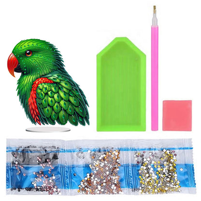 Acrylic Special Shape Parrot Diamond Painting Desktop Ornament for Beginners