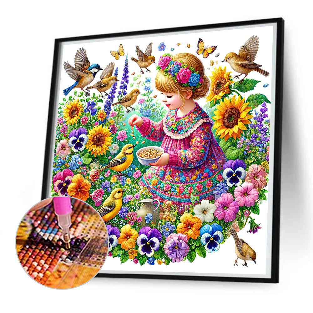 Spring Girl - Full Round Drill Diamond Painting 50*50CM