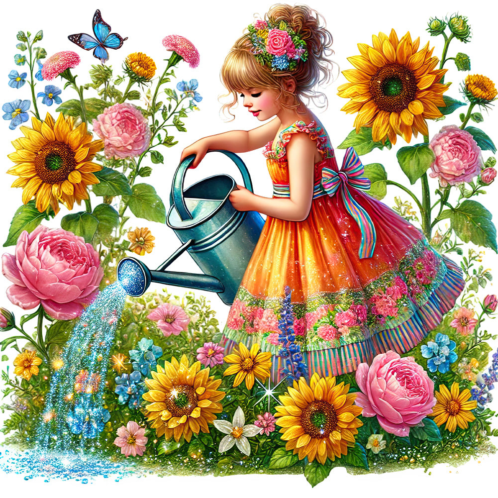 Spring Girl - Full Round Drill Diamond Painting 50*50CM