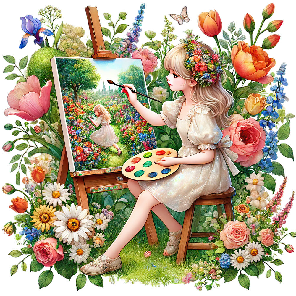 Spring Girl - Full Round Drill Diamond Painting 50*50CM