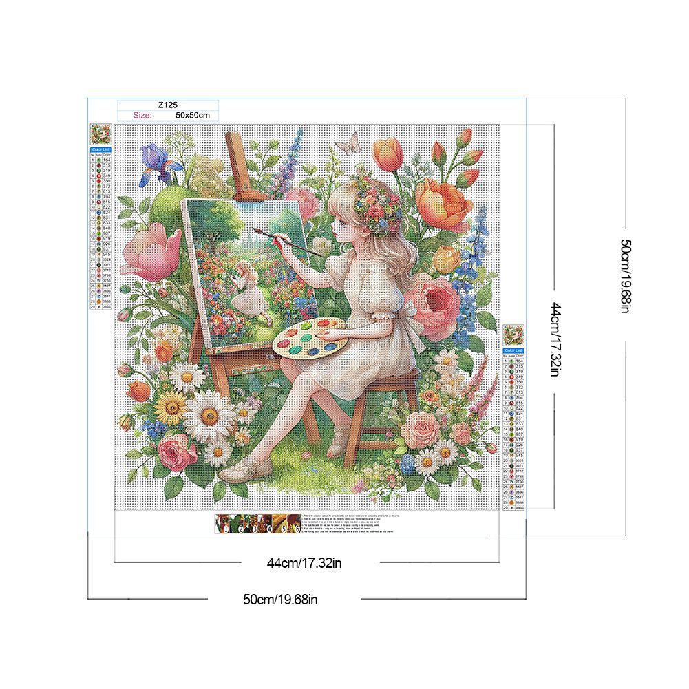 Spring Girl - Full Round Drill Diamond Painting 50*50CM