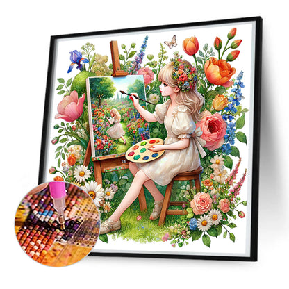 Spring Girl - Full Round Drill Diamond Painting 50*50CM