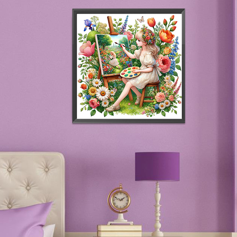 Spring Girl - Full Round Drill Diamond Painting 50*50CM