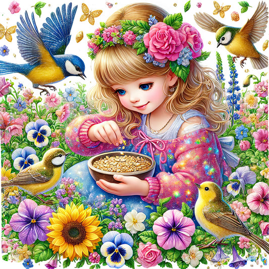 Spring Girl - Full Round Drill Diamond Painting 50*50CM