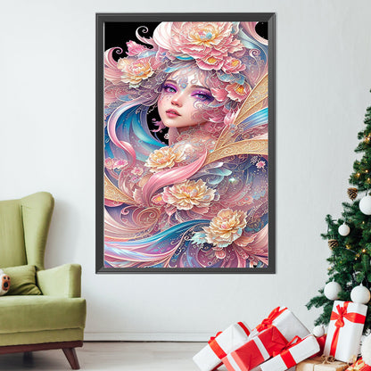 Hibiscus Girl - Full Square Drill Diamond Painting 50*75CM