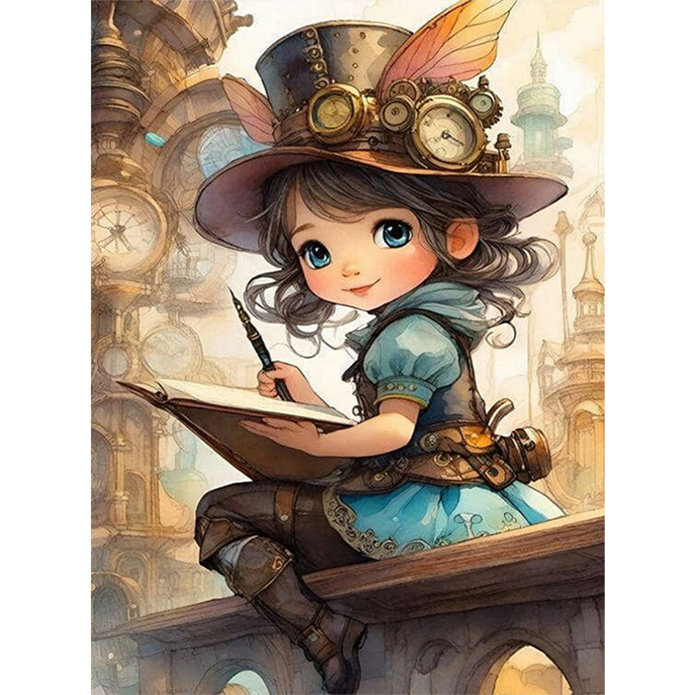 Steampunk Girl - Full Round Drill Diamond Painting 45*60CM