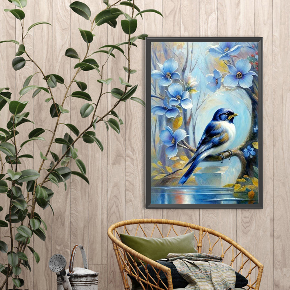 Blue Bird - Full Round Drill Diamond Painting 40*60CM