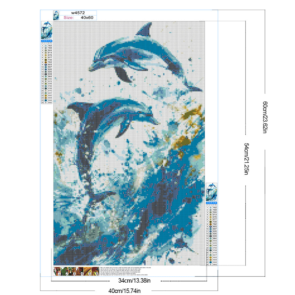 Leaping Dolphin - Full Round Drill Diamond Painting 40*60CM