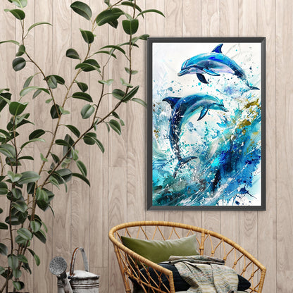 Leaping Dolphin - Full Round Drill Diamond Painting 40*60CM