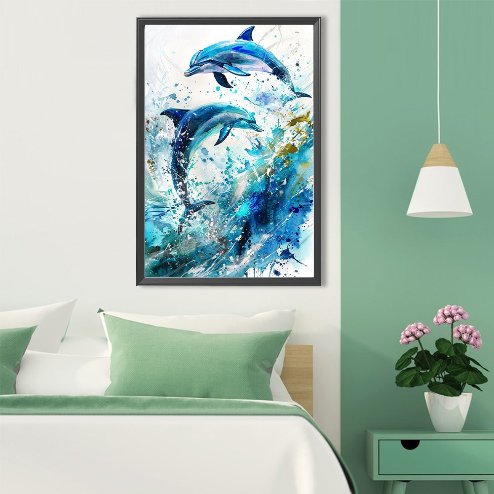 Leaping Dolphin - Full Round Drill Diamond Painting 40*60CM