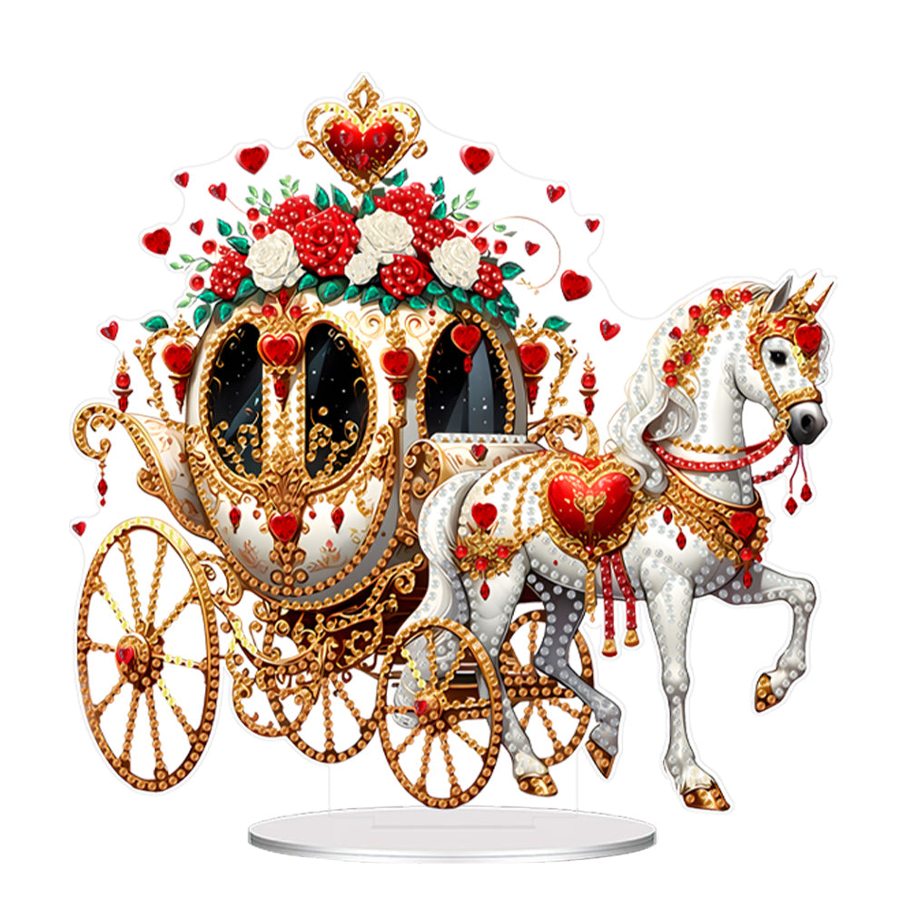 Acrylic Special Shape Flower Carriage Diamond Painting Desktop Ornaments