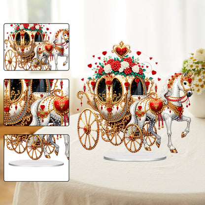 Acrylic Special Shape Flower Carriage Diamond Painting Desktop Ornaments