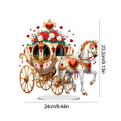 Acrylic Special Shape Flower Carriage Diamond Painting Desktop Ornaments