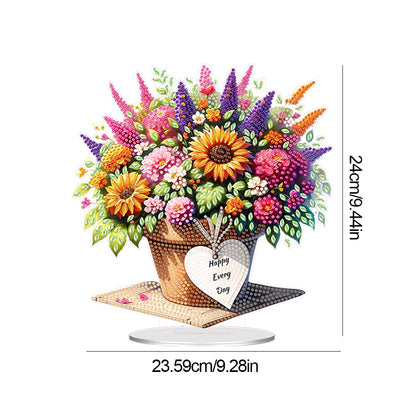 Acrylic Special Shape Flowers Diamond Painting Desktop Ornaments for Home Decor