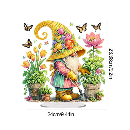 Acrylic Special Shape Garden Gnome Diamond Painting Desktop Ornaments for Home