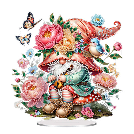 Acrylic Special Shape Spring Gnome Diamond Painting Desktop Ornaments for Home