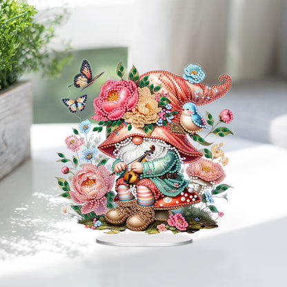 Acrylic Special Shape Spring Gnome Diamond Painting Desktop Ornaments for Home