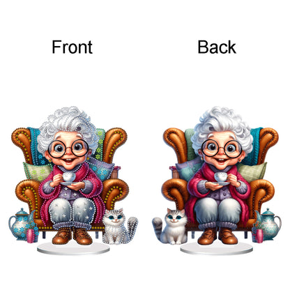 Acrylic Special Shaped Grandma Leisure Time Diamond Painting Desktop Decorations